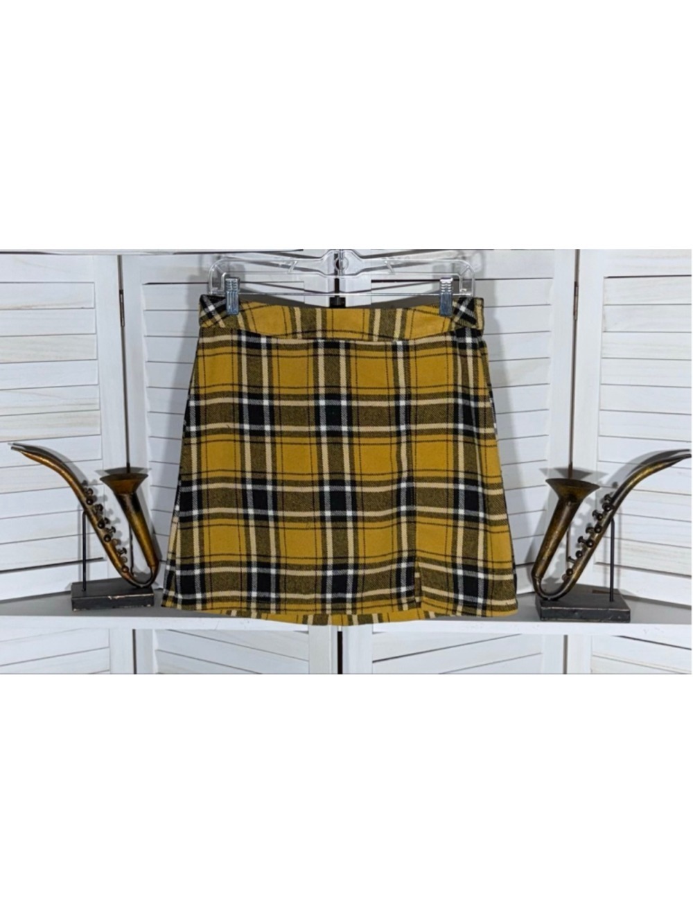 Y2k vintage mini skirt plaid fleece school girl preppy academia Heritage grunge